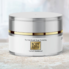 Etiquetas Chic White Gold Body Butter Jar Label 