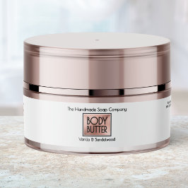 Etiquetas Chic White Rose Gold Body Butter Jar Label 