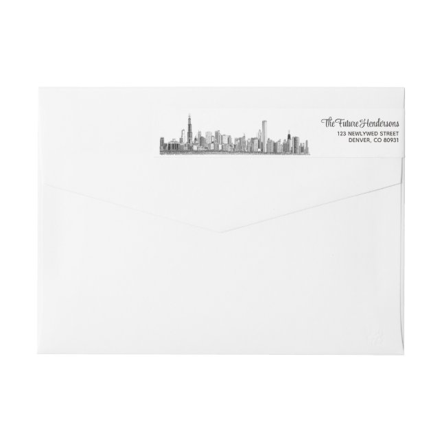 Etiquetas Chicago Skyline (Verso)