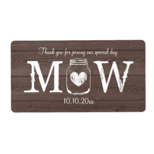 Etiquetas chiques da garrafa de água do casamento