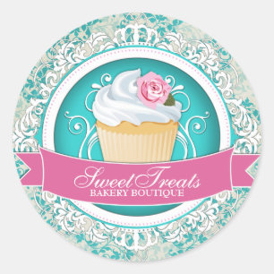 Etiquetas chiques e elegantes da caixa do cupcake