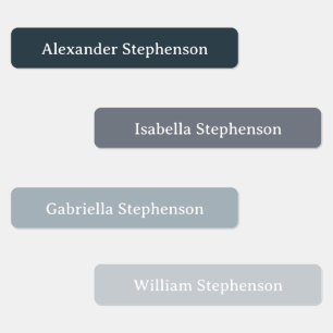 Etiquetas Cinza Azul Simples de Boho Moderno Personalizada