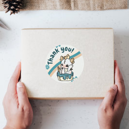 Etiquetas Cinza do Pastel Blue Dragon Obrigado