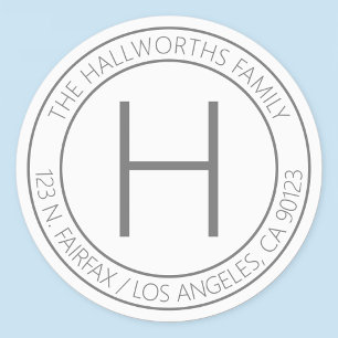 Etiquetas Cinza Moderna à prova d'água e Endereço de Devoluç