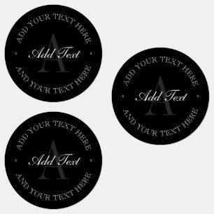 Etiquetas Cinzas Negras Elegantes e Monogramas Brancos à Pro