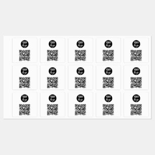 Etiquetas Código QR Logotipo comercial Branco moderno minima