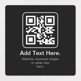 Etiquetas Código QR Modern Escaneável | Preto Branco & Cinza