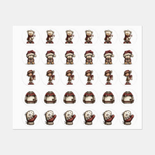 Etiquetas Coleção de Clipart de Natal Urso de Pelúcia