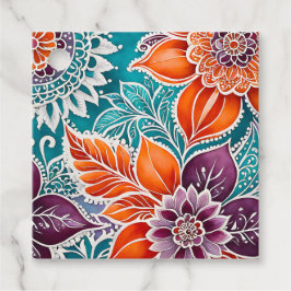 Etiquetas Coloridas de Arte de Batata Floral