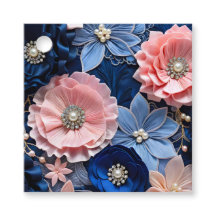 Etiquetas Coloridas de Arte de Tecido Floral