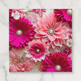 Etiquetas Coloridas de Arte de Tecido Floral