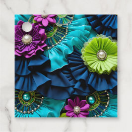 Etiquetas Coloridas de Arte de Tecido Floral