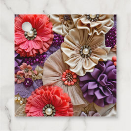 Etiquetas Coloridas de Arte de Tecido Floral