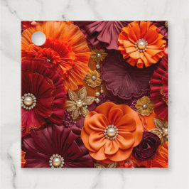 Etiquetas Coloridas de Arte de Tecido Floral