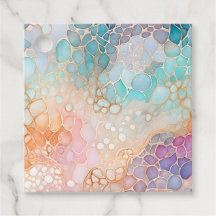 Etiquetas Coloridas de Arte de Tinta Abstrato