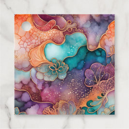 Etiquetas Coloridas de Arte de Tinta Abstrato