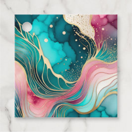 Etiquetas Coloridas de Arte de Tinta Abstrato