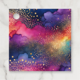 Etiquetas Coloridas de Arte de Tinta Abstrato