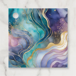 Etiquetas Coloridas de Arte de Tinta Abstrato