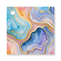 Etiquetas Coloridas de Arte de Tinta Marble