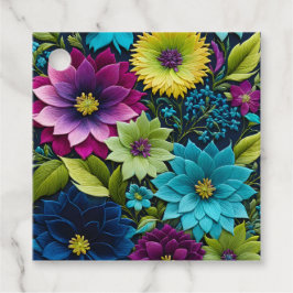 Etiquetas Coloridas De Arte Floral