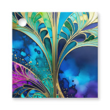 Etiquetas Coloridas de Presente na Arte Deco