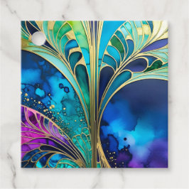 Etiquetas Coloridas de Presente na Arte Deco