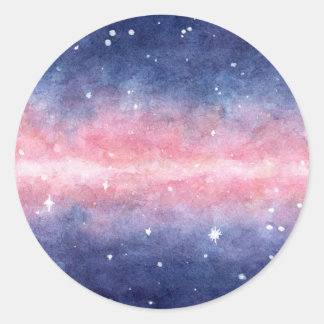 Etiquetas com ilustração do espaço de aquarela
