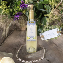 Etiquetas com limão no cabide da garrafa de Azulej