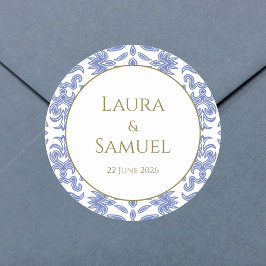 Etiquetas com Padrões Azuis de Pedra