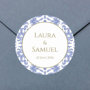 Etiquetas com Padrões Azuis de Pedra