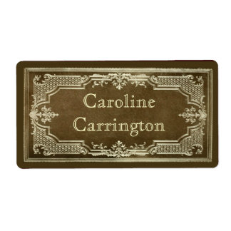 Etiquetas com placa pessoal de Gilt Leather