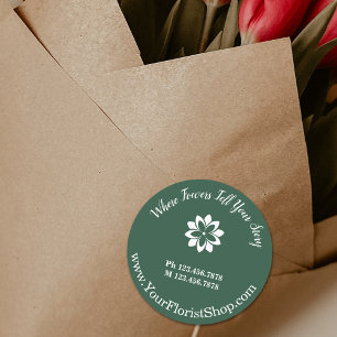 Etiquetas Compro Florista Verde Clássico Rótulos de Produtos