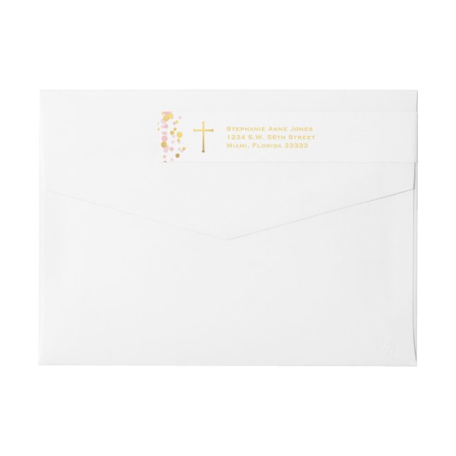 Etiquetas Comunion Pink e Confetti Dourado (Verso)