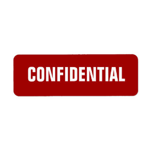 Etiquetas confidenciais pequenas vermelhas