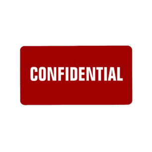 Etiquetas confidenciais vermelhas corajosas