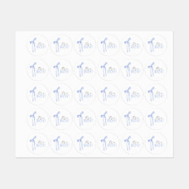 Etiquetas Convite de Chá de Bebê com Laço Azul, Convite de C