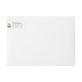 Etiquetas Cookies de Natal Festivos De Aquarelas Azuis Conge