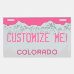 Etiquetas cor-de-rosa customizáveis da matrícula