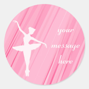 Etiquetas cor-de-rosa da silhueta da bailarina