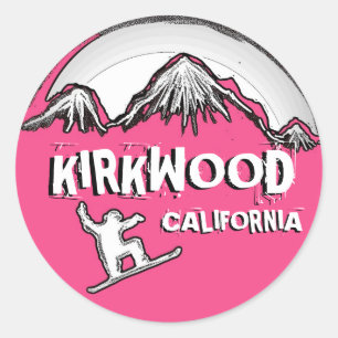 Etiquetas cor-de-rosa do snowboarder de Kirkwood