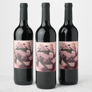 Etiquetas cor-de-rosa do vinho do brilho do ouro