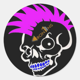 Etiquetas cor-de-rosa e pretas do crânio