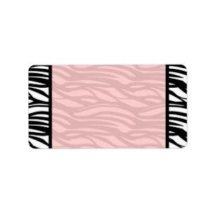 Etiquetas cor-de-rosa macias do vazio da zebra