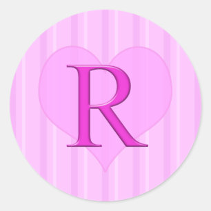 Etiquetas cor-de-rosa R 001 do monograma
