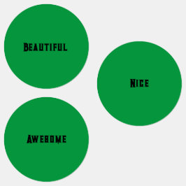 Etiquetas Cor Verde com Círculo Médio de Texto Preto