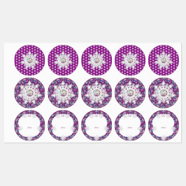 Etiquetas Corante vermelho cardinal e floco de neve