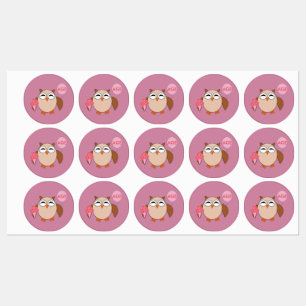 Etiquetas Coruja de Aniversário Personalizada