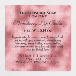 Etiquetas Cosméticos impermeáveis em forma de vinheta, folha