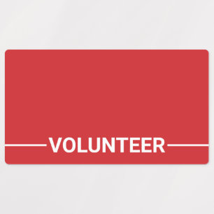 Etiquetas Crachá do voluntário do vazio do vermelho